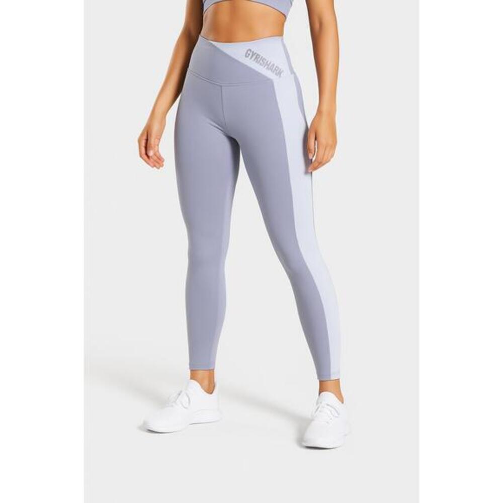 Gymshark Legging Womens Sz Small Blue Two Tone High Waist Logo Athleisure Sporty